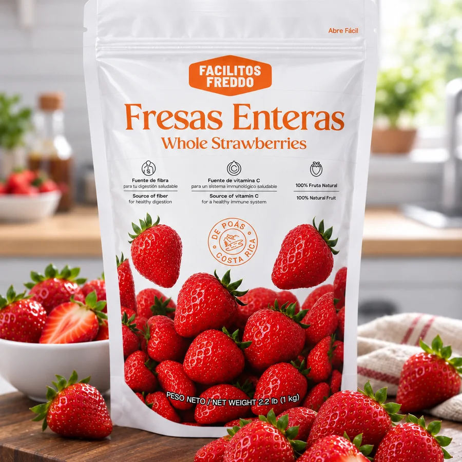 Empaque de Fresas Ultracongeladas — Facilitos Freddo